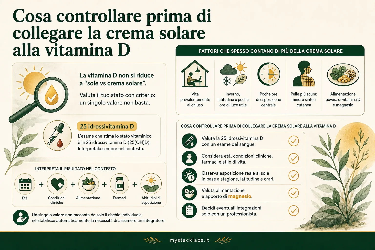 Cosa controllare prima di collegare la crema solare alla vitamina D