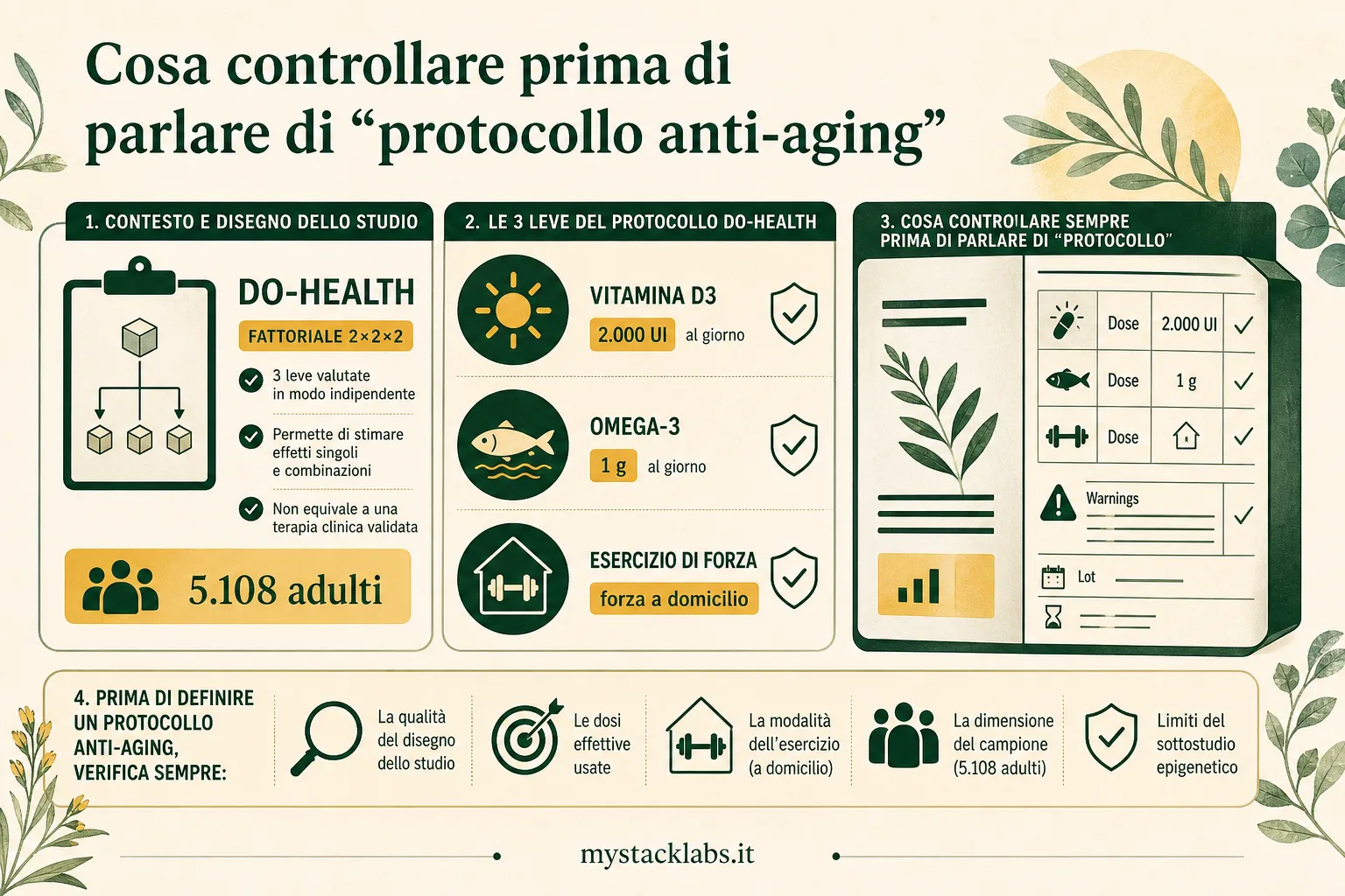Cosa controllare prima di parlare di “protocollo anti-aging”