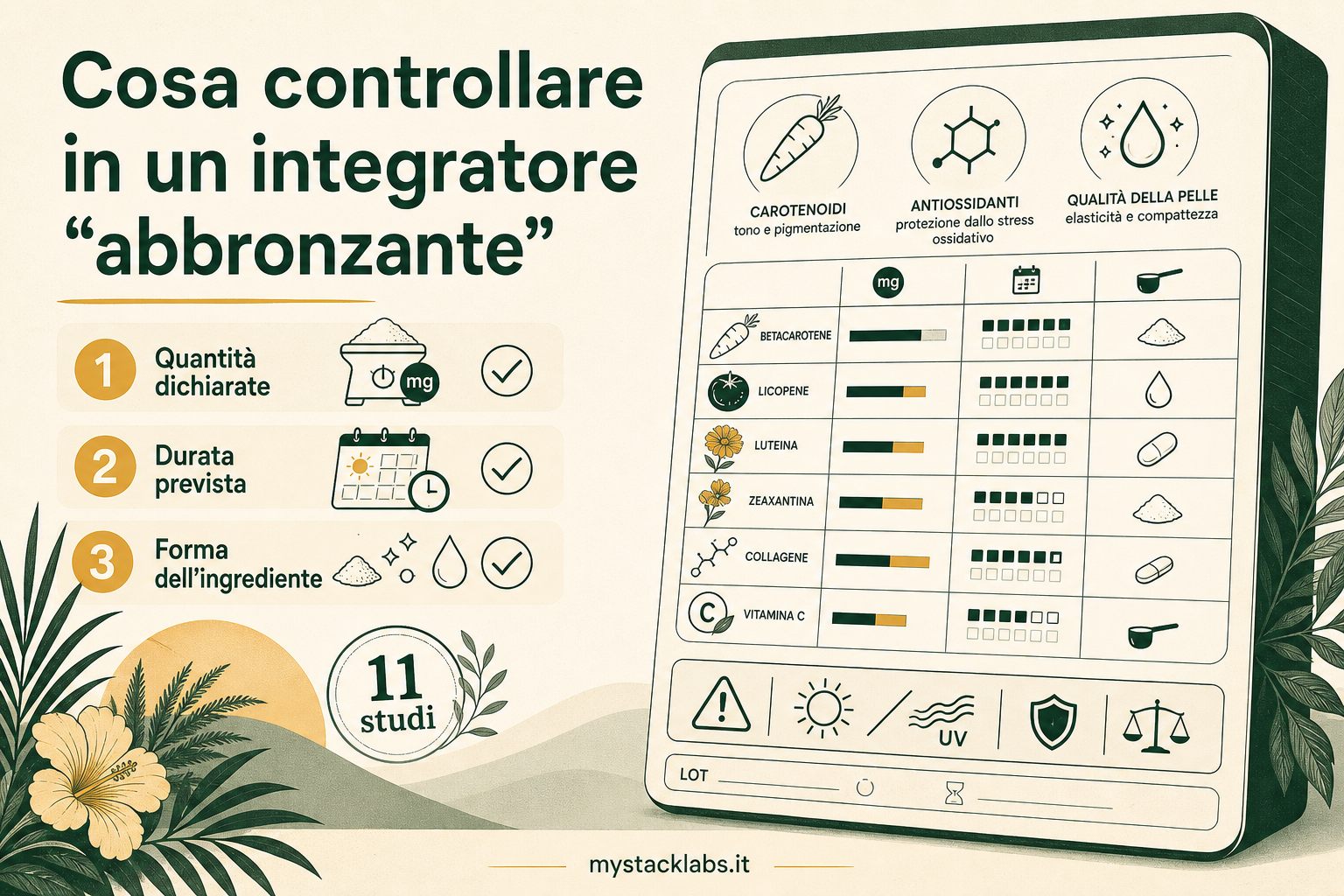 Cosa controllare in un integratore “abbronzante”