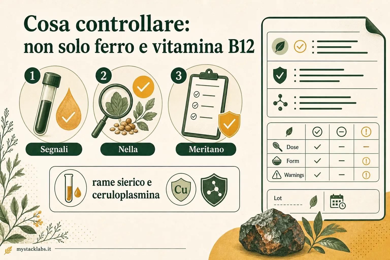 Cosa controllare: non solo ferro e vitamina B12